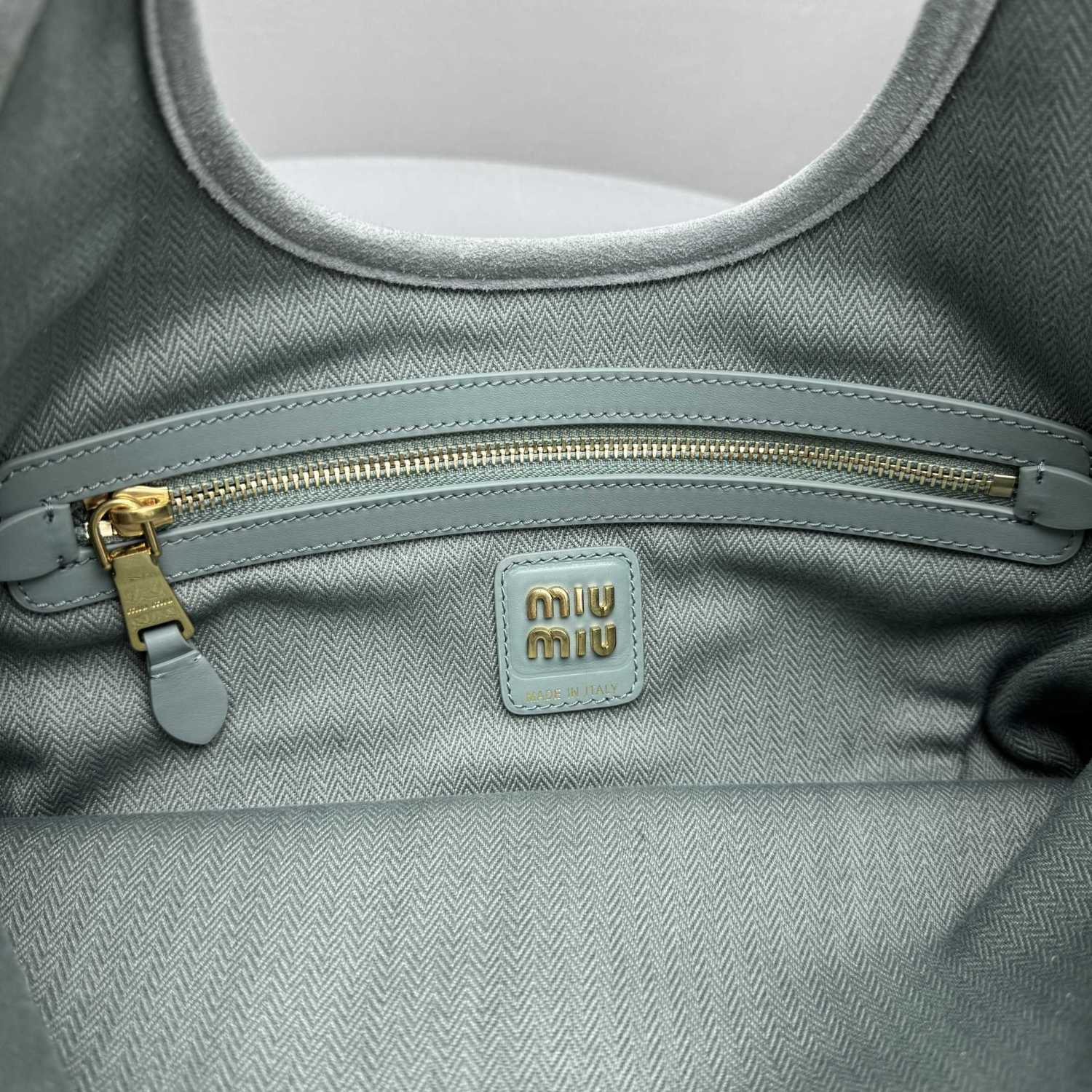 MiuMiu Powder Blue Ivy Suede Bag #382952