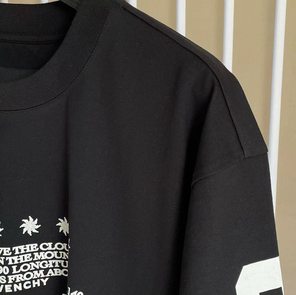 Givenchy Men's Summer Black Graffiti Logo Round Neck Cotton Short Sleeve T-Shirt #97882