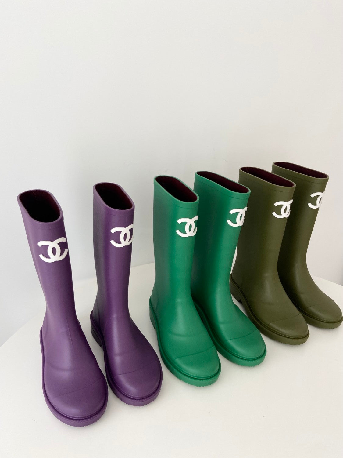 Chanel Women's And Men's Fashion Casual Solid Color Logo Round Toe Rain Boots Shoes #78513