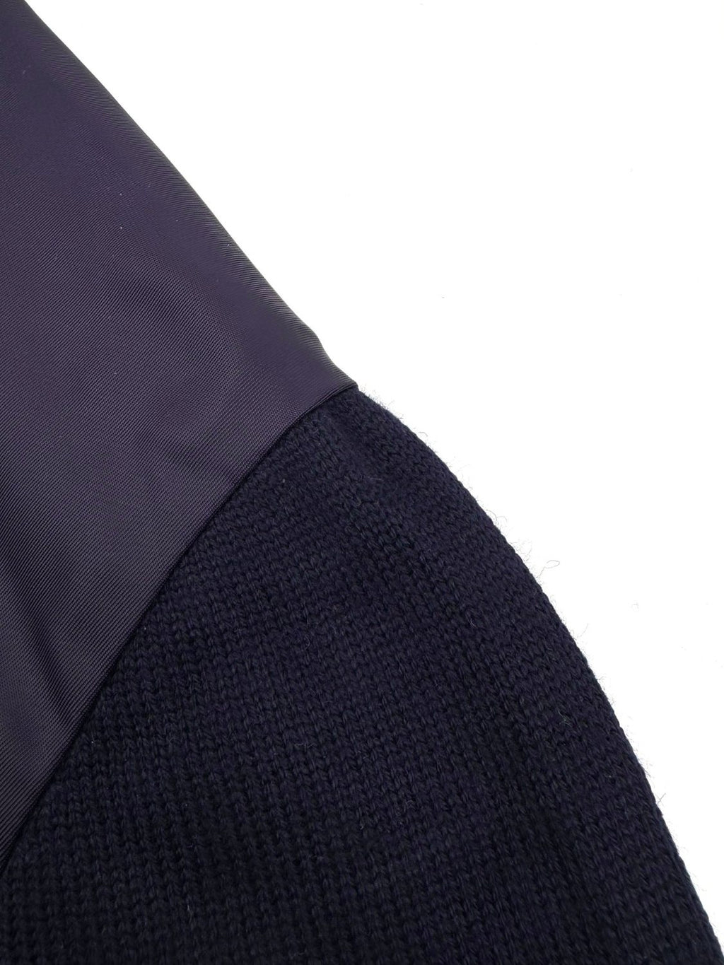 Prada Men's Spring/Fall Fashion Casual High Neck Zipper Triangle Logo Knit Patchwork Nylon Jacket #79173