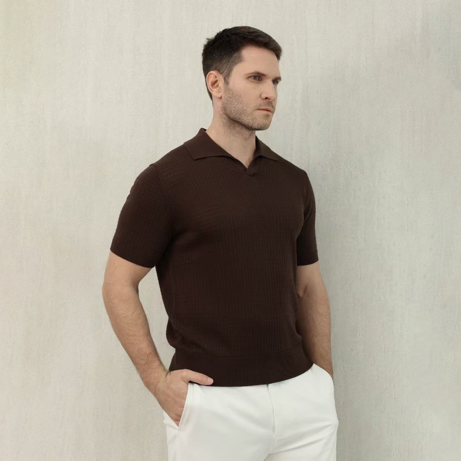 Loro Piana Men's Summer Refreshing Thin Knitted Lapel Short-sleeved Top Multicoloured Fashion Comfortable Temperament T-shirt Ngvp #9956