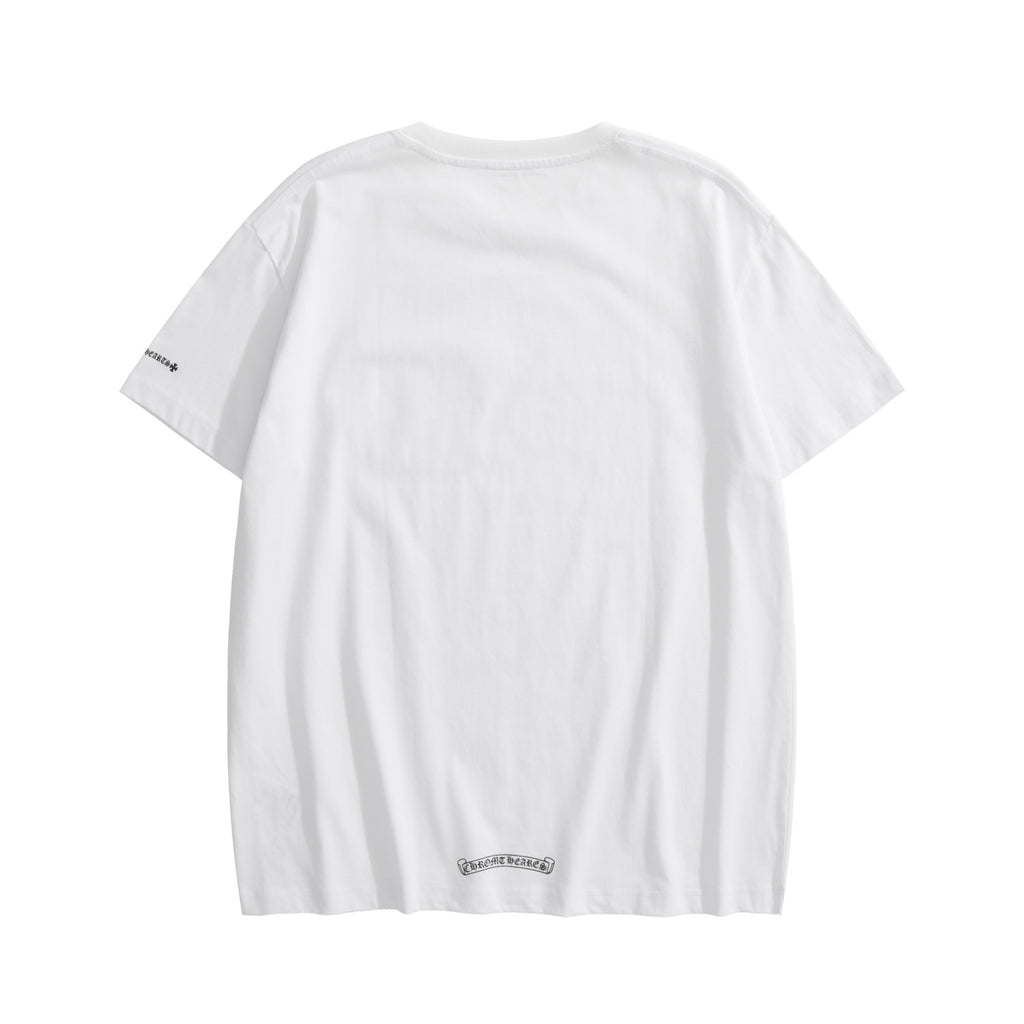 Chrome Hearts Men's Summer Solid Color Round Neck Cotton Casual Short Sleeve T-Shirt #75623