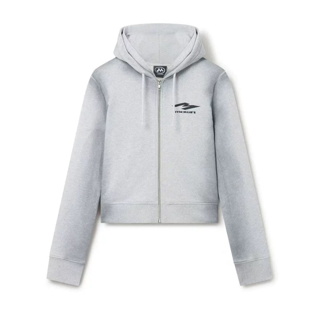 Mowalola Men's Fall And Winter Gray Dirty White Do Old Doublelayer Hooded Zipper Short Sweater High Street Casual Trend Jacket Ngvp #2413
