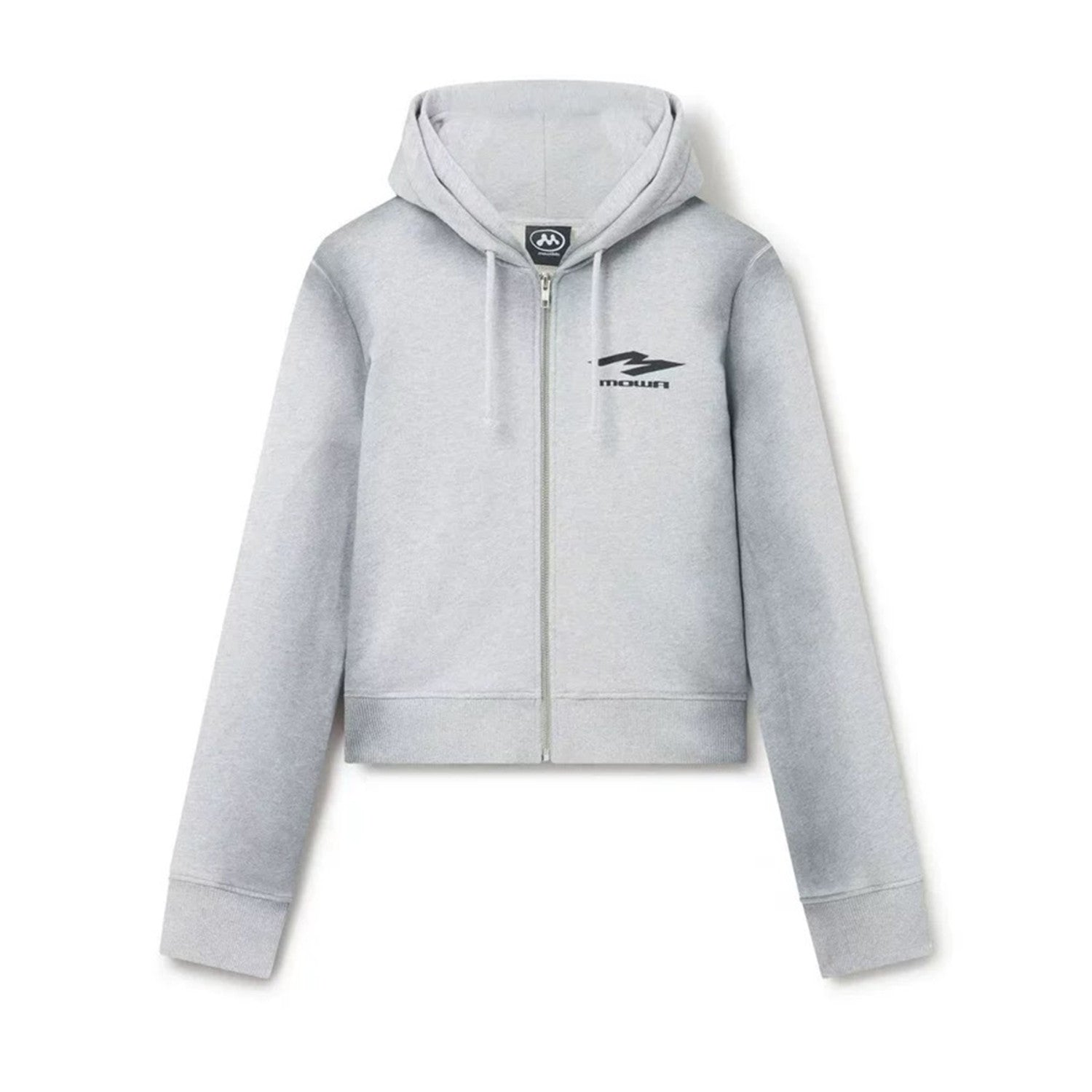 Mowalola Men's Fall And Winter Gray Dirty White Do Old Doublelayer Hooded Zipper Short Sweater High Street Casual Trend Jacket Ngvp #2413