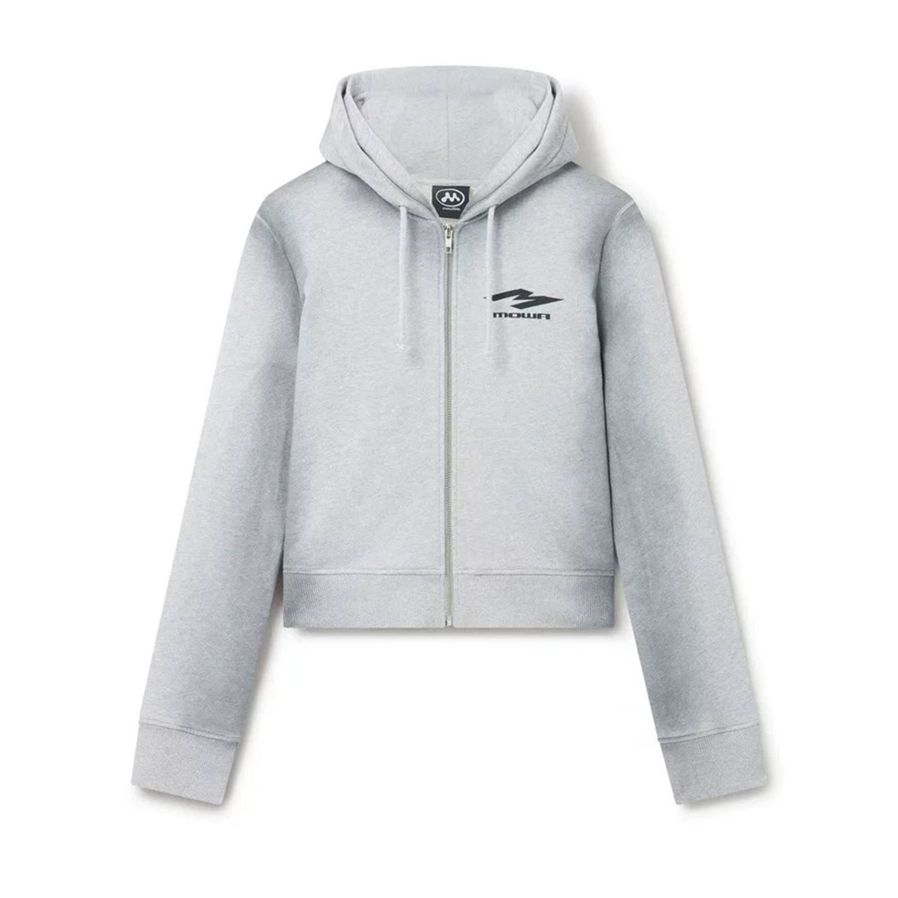 Mowalola Men's Fall And Winter Gray Dirty White Do Old Doublelayer Hooded Zipper Short Sweater High Street Casual Trend Jacket Ngvp #2413