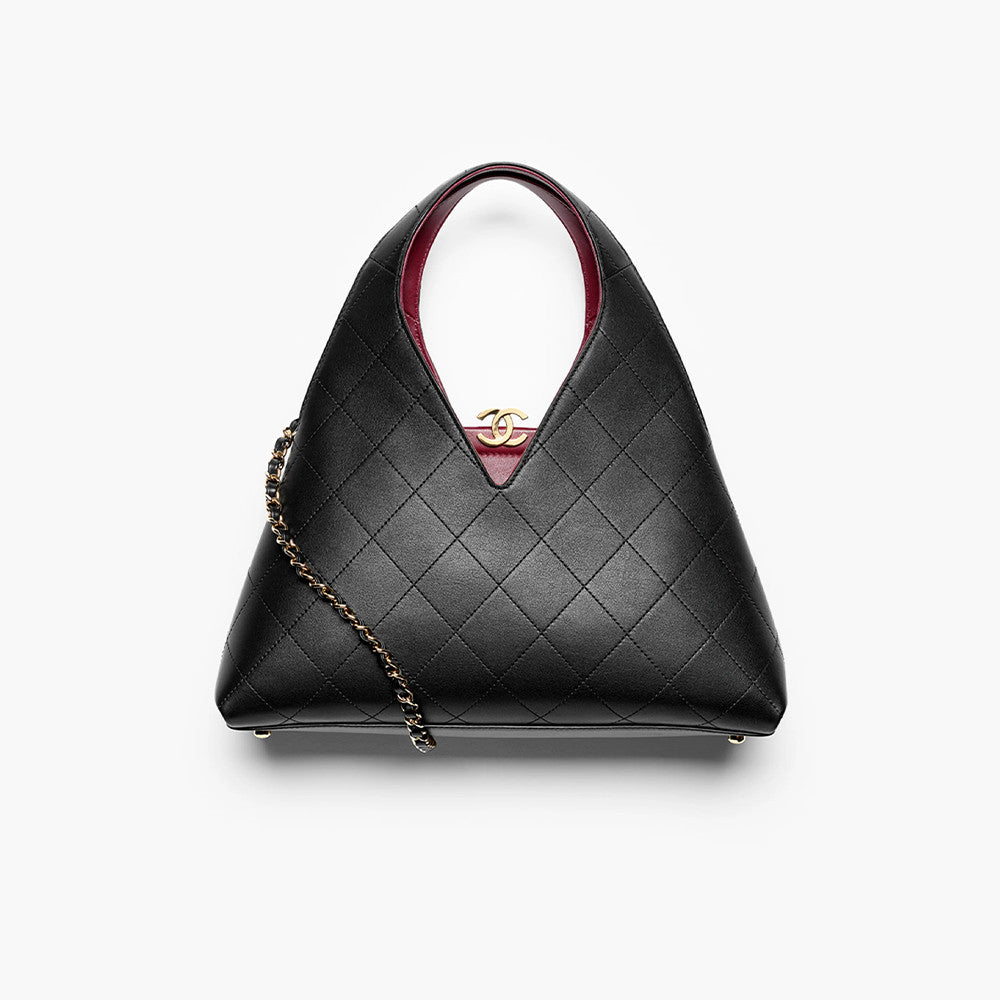 Chanel Small Calfskin And Gold-toned Metal Black Shopping Bag 2026 Haute Artisanat Collection V-shaped Tote Bag Bags AS6390 #197508