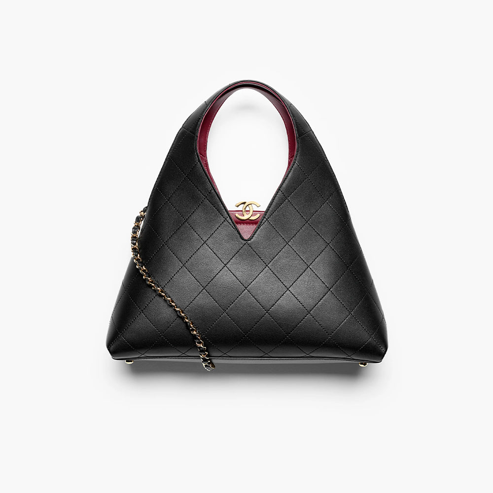 Chanel Small Calfskin And Gold-toned Metal Black Shopping Bag 2026 Haute Artisanat Collection V-shaped Tote Bag Bags AS6390 #197508