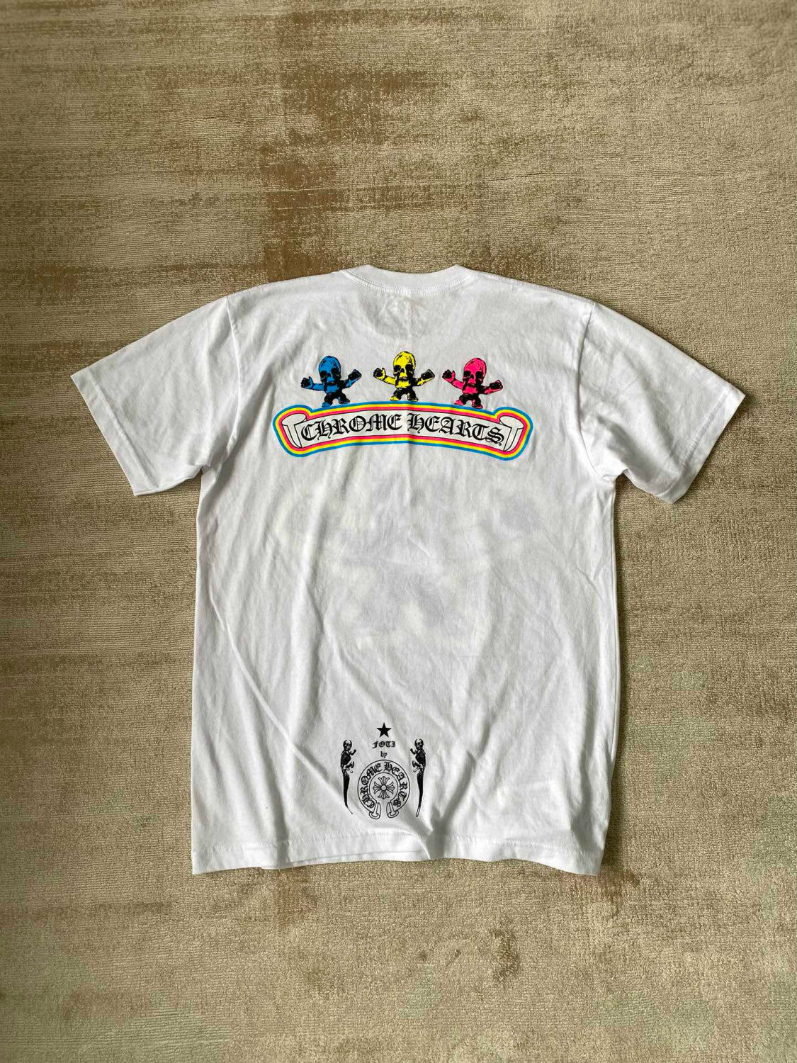 Chrome Hearts Men's Summer Graffiti Graphic Round Face Cotton Short Sleeve T-Shirt #99627