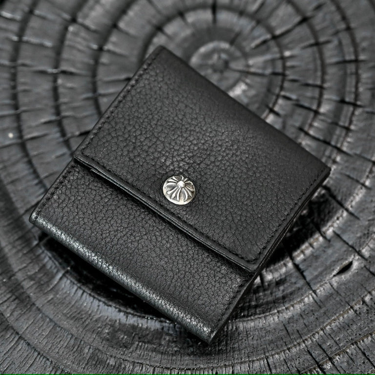 Chrome Hearts Luxury Fashion Trend Italian Cowhide 925 Sterling Silver Accessories Couple Men's And Women's Models Folding Card Case Card Holder Bags Bag #76515