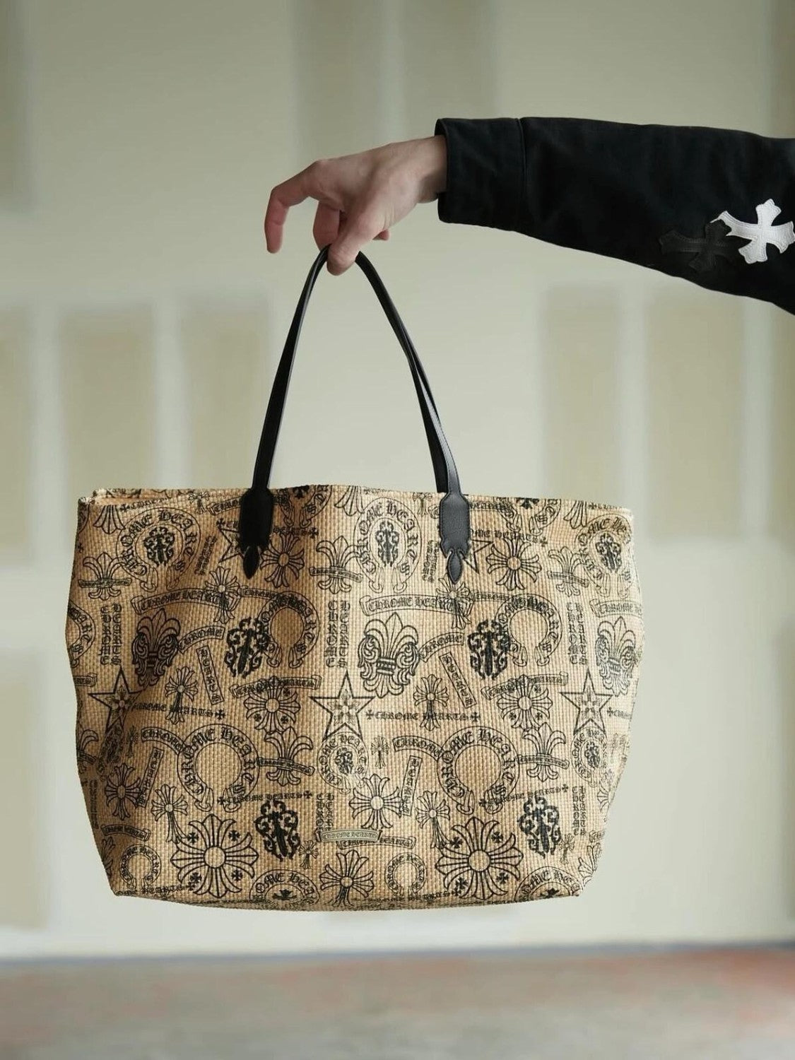 Chrome Hearts Men's And Women's Multi-pattern Cross-stitch Tote Bag Beach Bag 925 Sterling Silver Findings Bags #197458