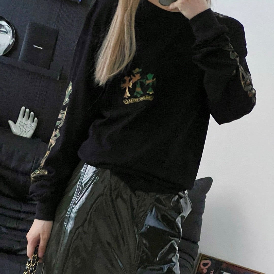 Chrome Hearts Men's and Women's Spring and Autumn Camouflage Print Logo Print Casual Round Neck Cotton Pullover Sweatshirt #72693