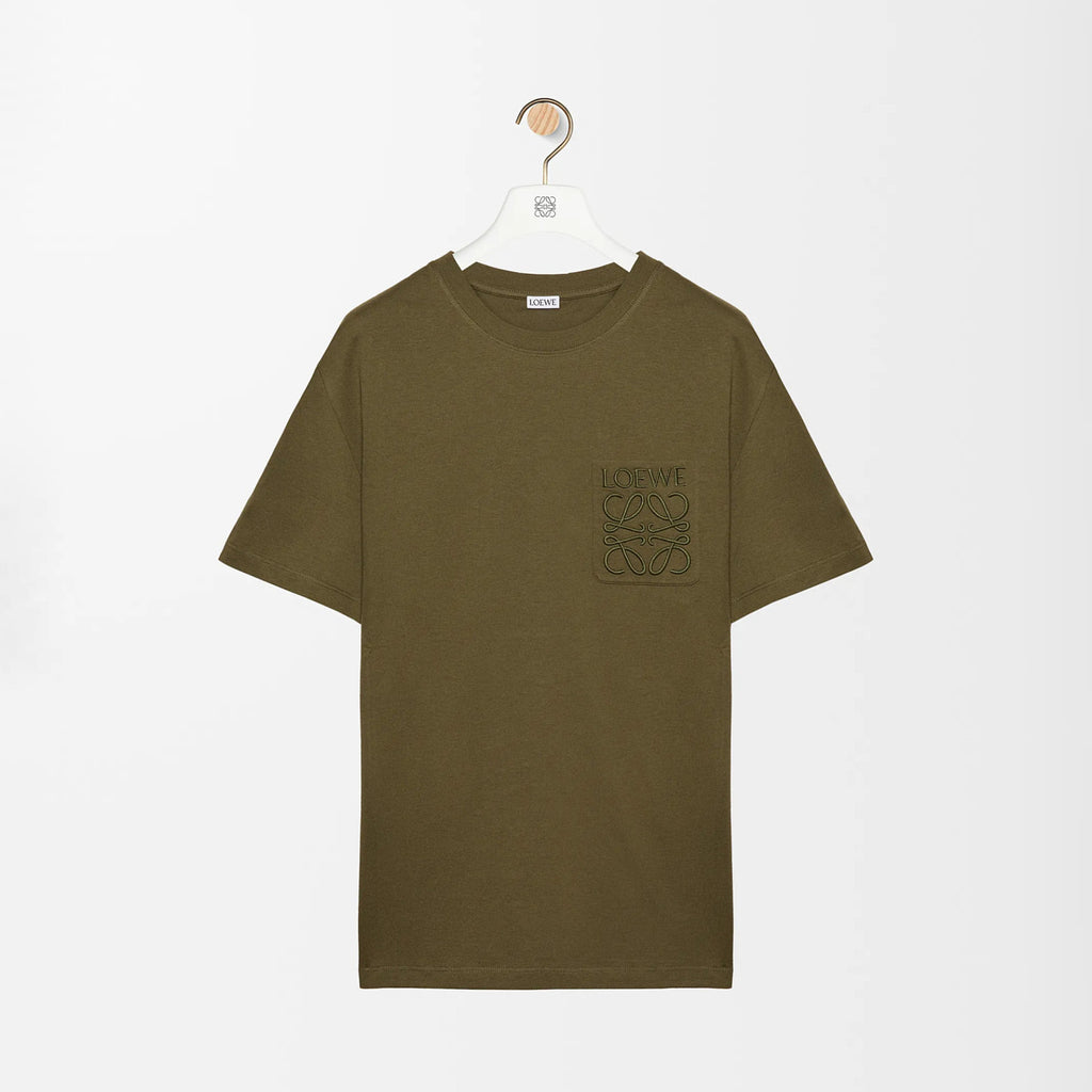 Loewe Men's Summer Solid Colour Embroidered Logo Print Round Neck Cotton Short Sleeve T-Shirt #76819