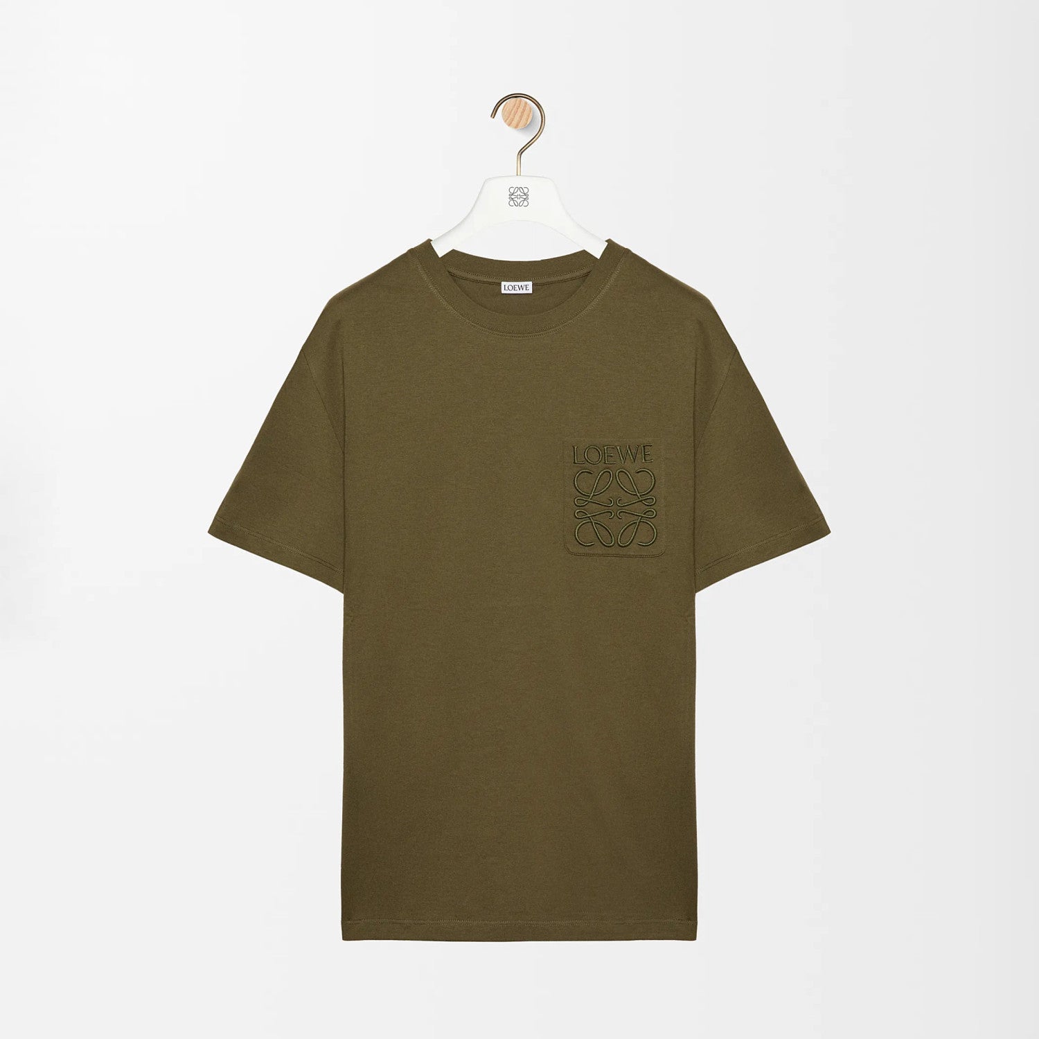 Loewe Men's Summer Solid Colour Embroidered Logo Print Round Neck Cotton Short Sleeve T-Shirt #76819