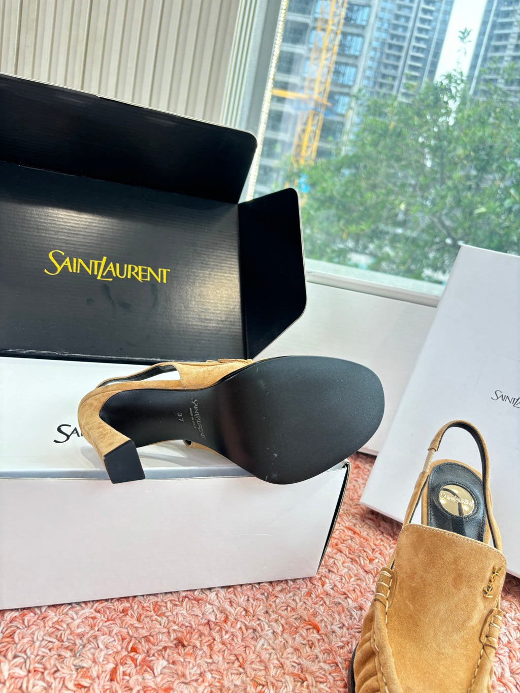 Saint Lauren High Heel Loafers Slippers #377322