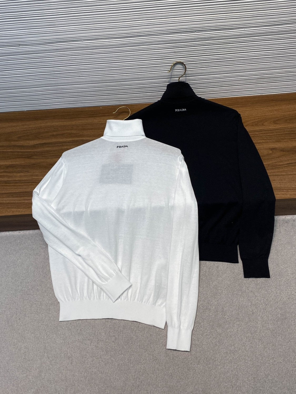Prada Men's Wool Pullover Classic Turtleneck Sweater Spring Autumn Winter Solid Color Long Sleeve Cashmere Knit #332272