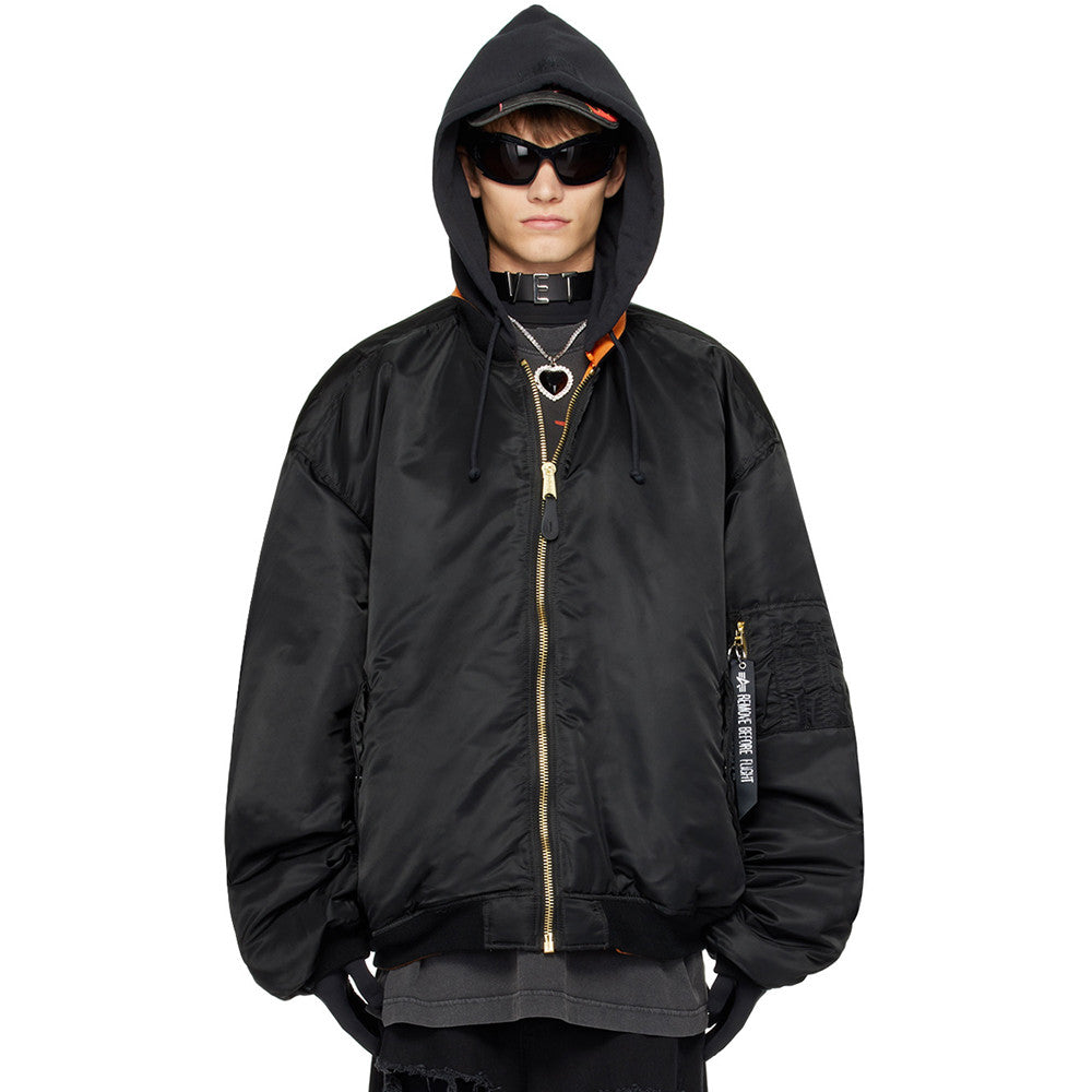 VETEMENTS Black Alpha Industries Edition Reversible Bomber Jacket #336747
