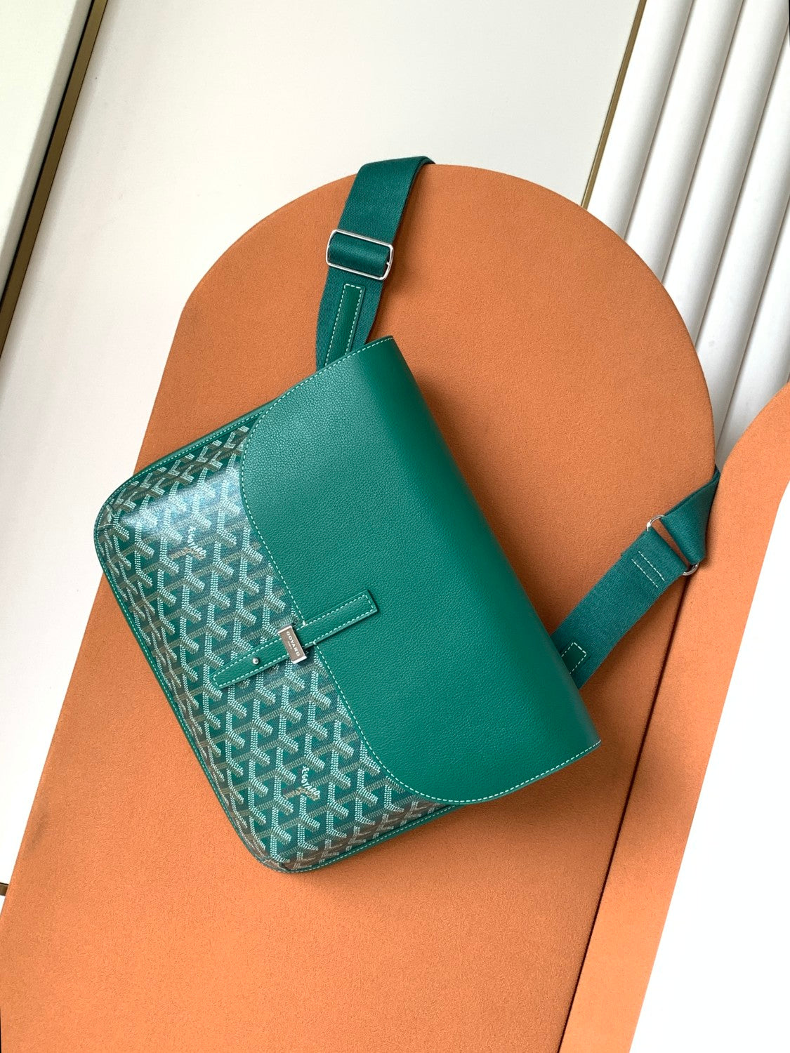 GOYARD Coursier Men's and Women's Solid Color Adjustable Shoulder Strap Canvas Spell Calfskin Messenger Bag Crossbody Shoulder Bags #77783