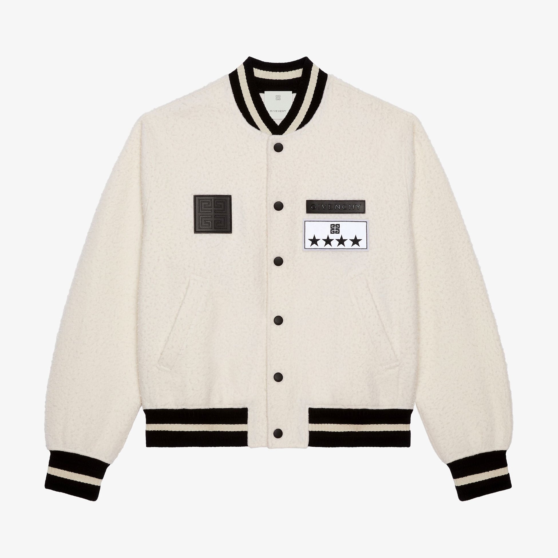 Givenchy Men's Fall/Winter Black and White Patchwork Casentino Wool Single Breasted Jacket #97953