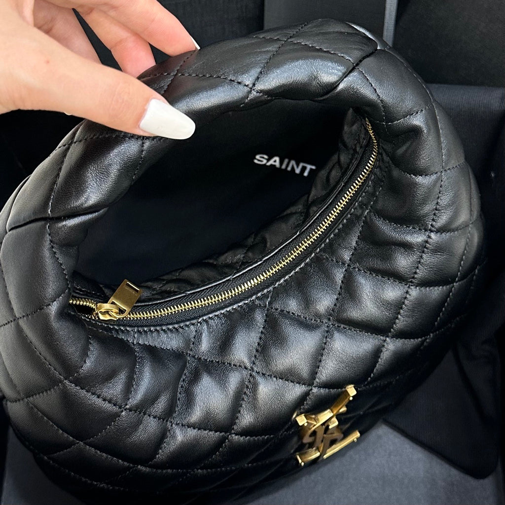 Saint Laurent ICARINO Quilted Nappa Leather Handbag ROSÉ Same Style Half-Moon Bag #332811
