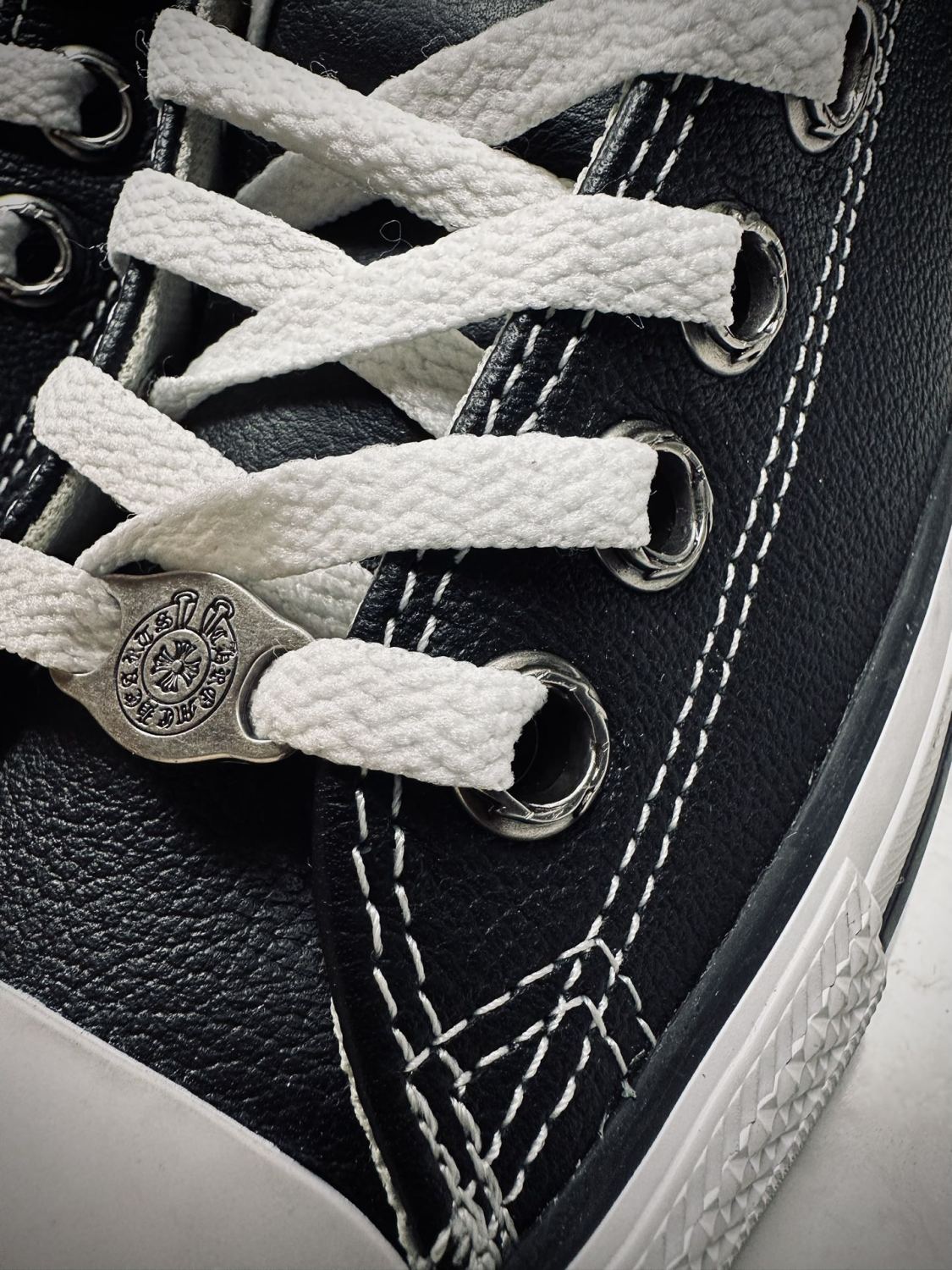 Chrome Hearts Men's And Women's Spring/Summer Fashion Casual Round Toe Lace Up High Top Leather Shoes #78265