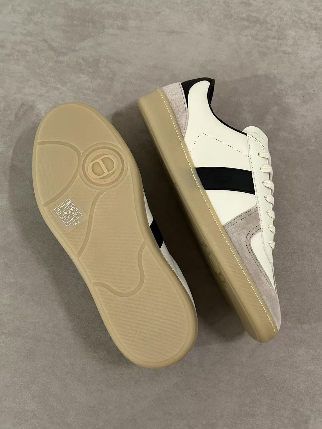 DIOR B01 Matchpoint Sneaker Black and White Smooth Calfskin with Gray Suede Calfskin #386986