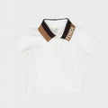 Fendi Kid's Summer Fashion Solid Color Lapel Printed Casual Short-Sleeved Polo Shirt #31264