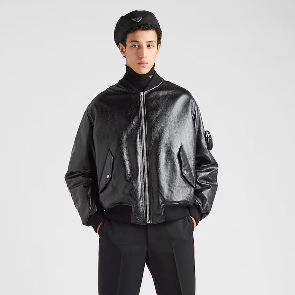 Prada Baseball Jacket Jacket Leather Jacket #21967