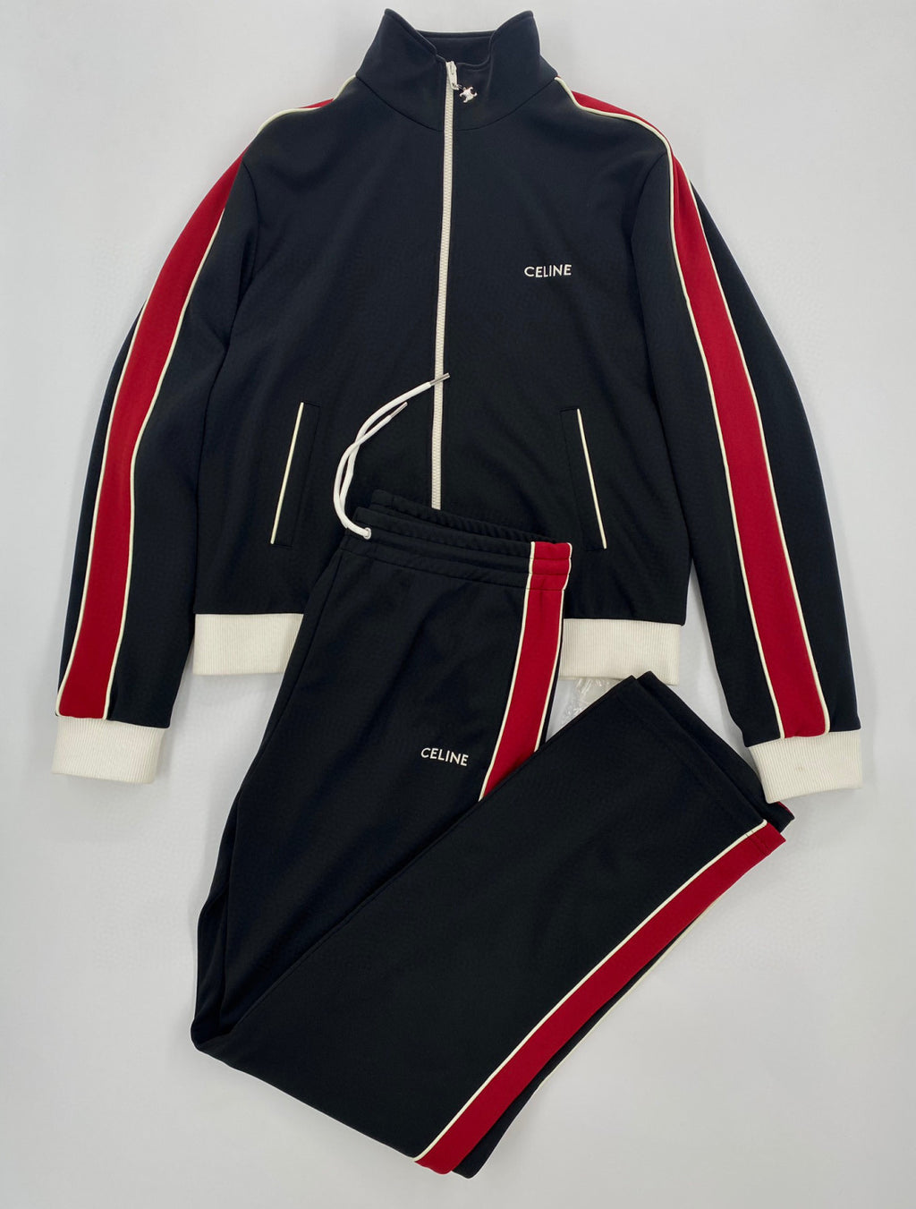 Celine Casual Zip-Up Track Jacket Trouser Set Suit #96227