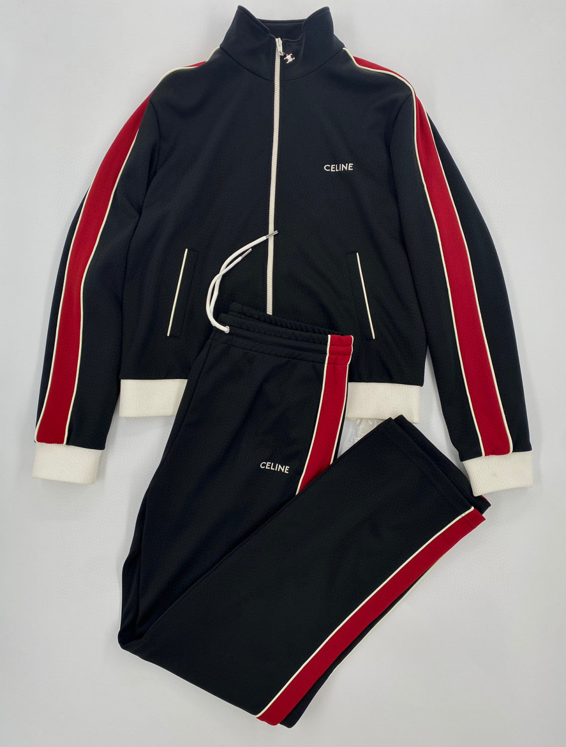 Celine Casual Zip-Up Track Jacket Trouser Set Suit #96227