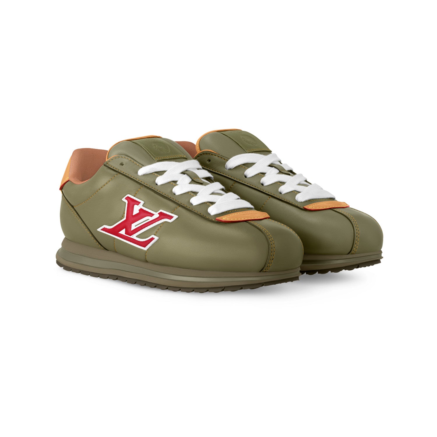 Louis Vuitton LV BUTTERSOFT Men's And Women's Spring/Fall Fashion Casual Round Toe Lace Up Leather Embossed Low Top Sneakers Shoes #78571