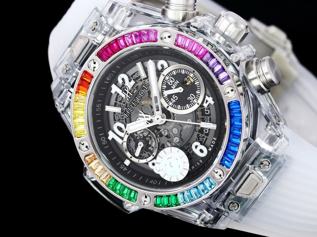 Hublot Men's Transparent Dial Mechanical Watch 45mm #97384