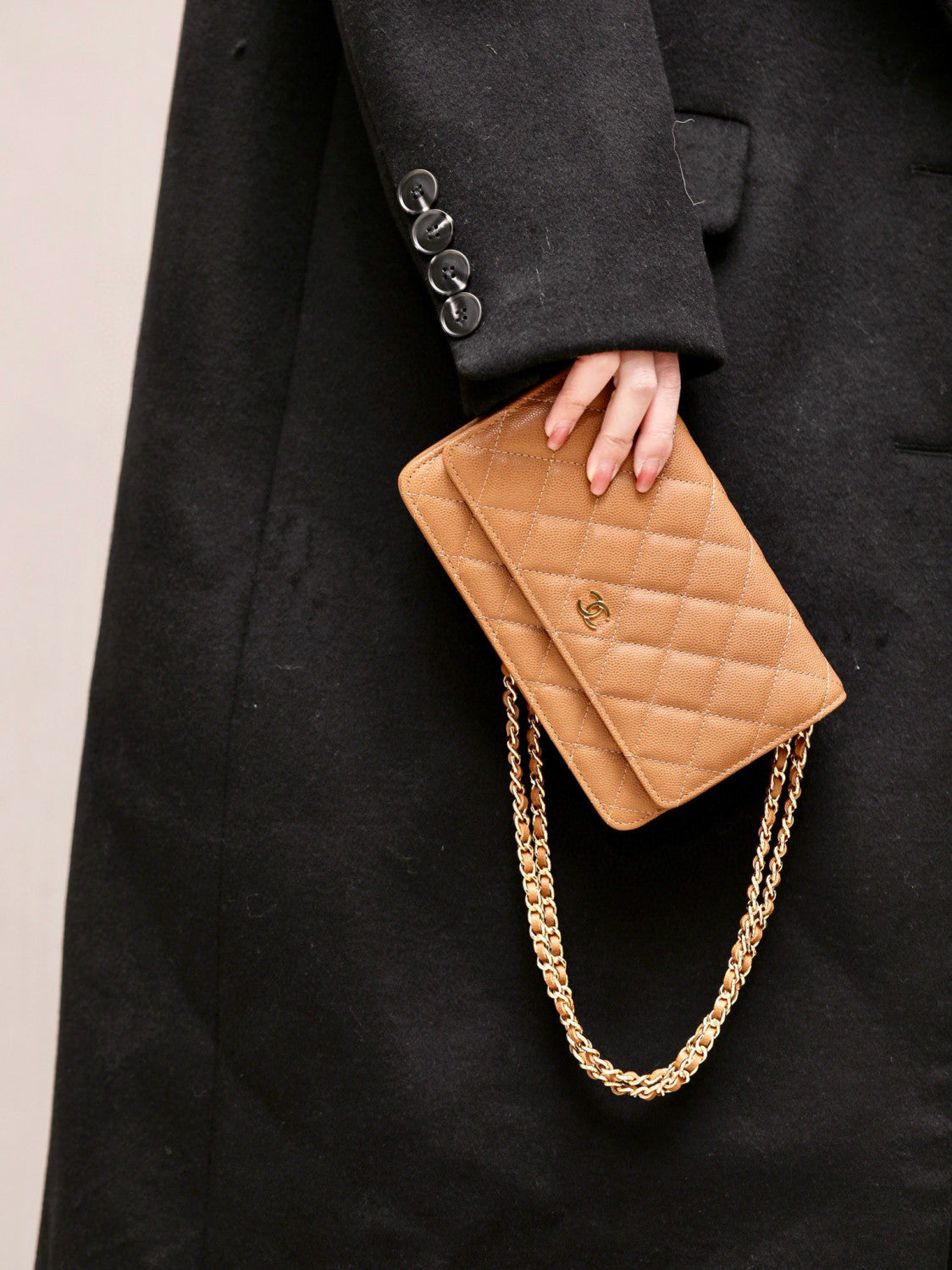 Chanel Woc Diamond Lattice Gold Logo Caviar Leather Chain Crossbody Bag Luxury Temperament Exquisite Women's Bag Bags  #81645