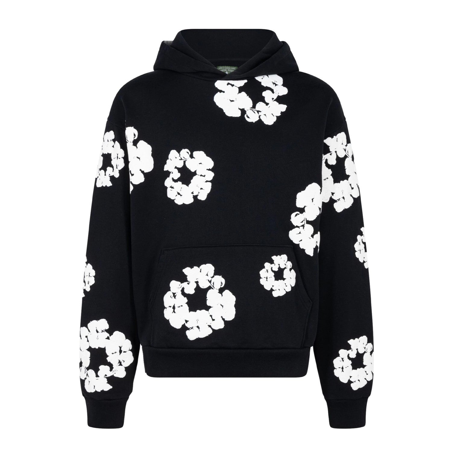 Denim Tears Men's Women's Spring & Autumn Floral Print Pocket Long Sleeve Solid Color Fit Cotton Hooded Sweatshirt Ngvp #8853