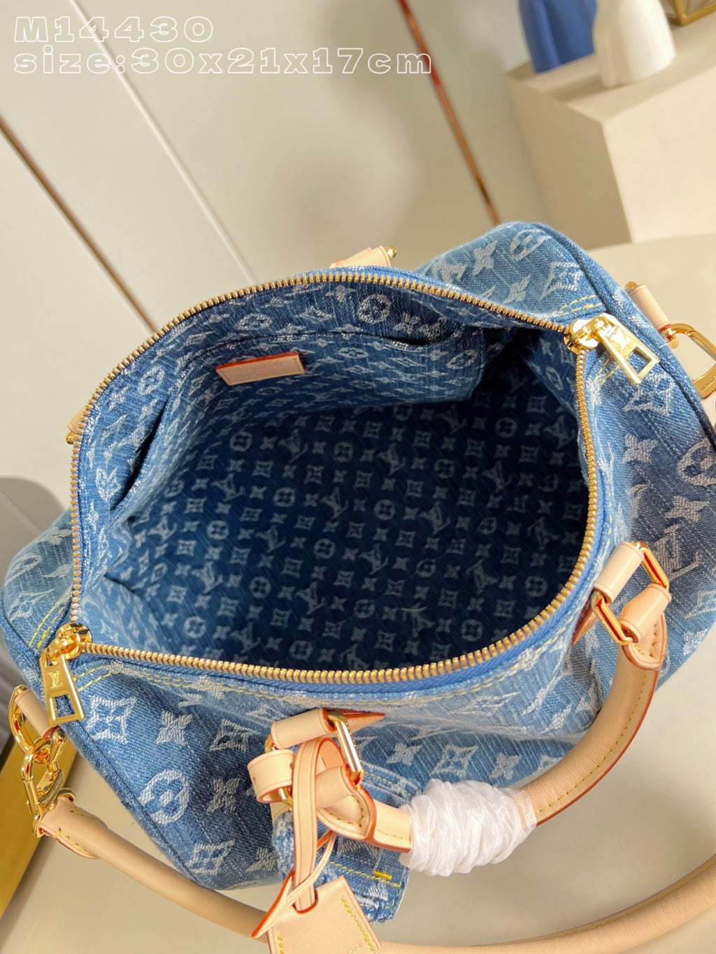 LOUIS VUITTON Speedy Soft 30 Monogram Denim Bags #378128