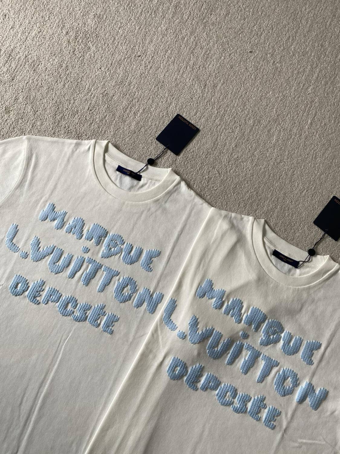 Louis Vuitton Summer Fashion Casual Solid Color Crew Neck Embroidered Short Sleeve T-Shirt #78894