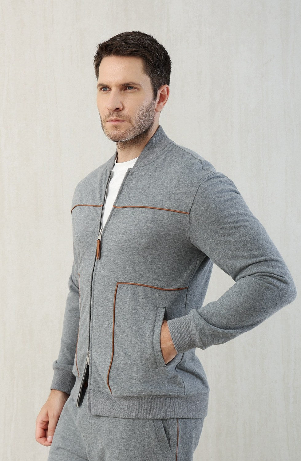 Brunello Cucinelli Men's Spring and Autumn Hooded Long Sleeve Cotton Casual Sports Sweatshirt Zipper Long Sleeve Jacket Ngvp #1766