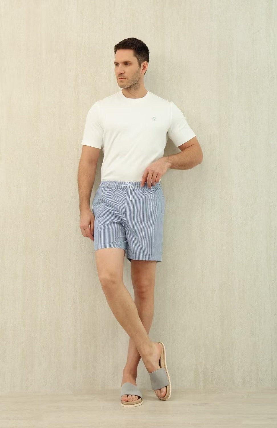 Loro Piana Men's Summer Letter Solid Color Mid Waist Tie Straight Bay Swim Shorts Ngvp #9959