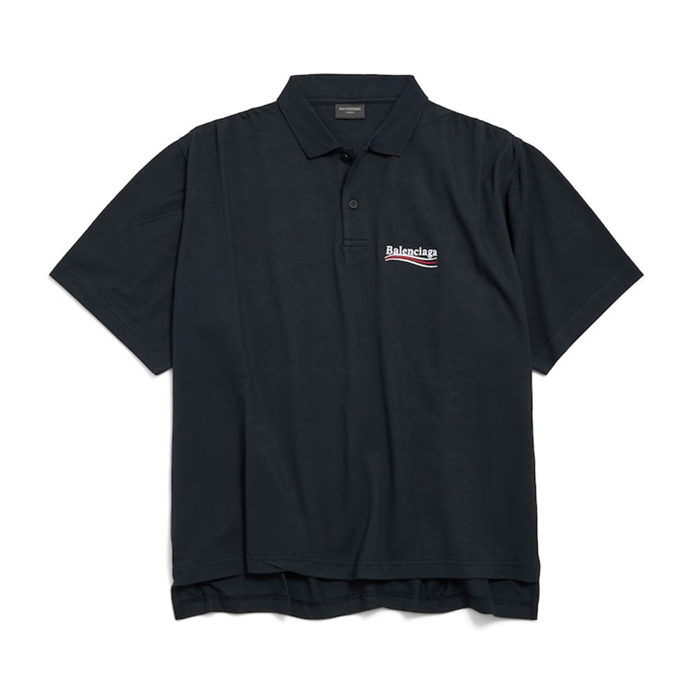 BALENCIAGA Men's Political Campaign Short Sleeve Regular Polo #335437