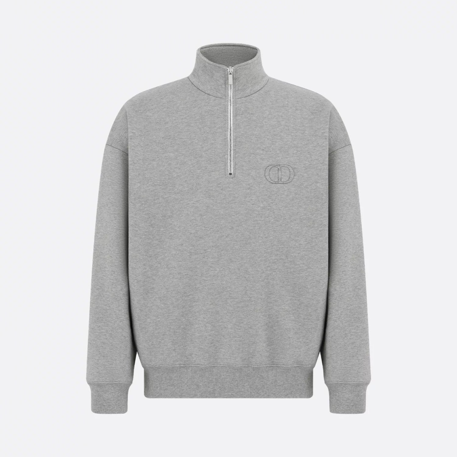 Dior Men's Spring/Autumn Solid Color Cotton Qilong Embroidered Logo Half-Zip Long-Sleeved Sweatshirt and Casual Sports Pants Set Suit #77946