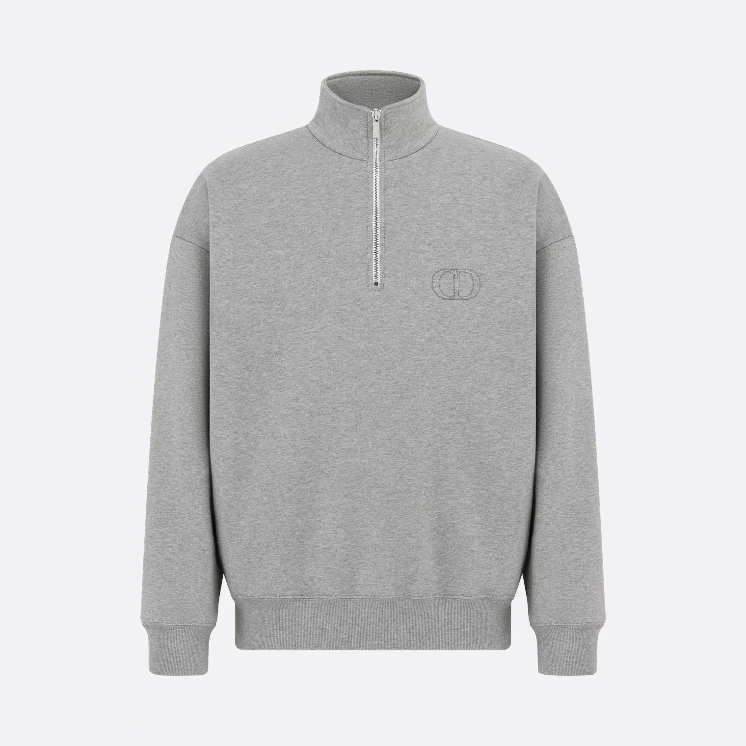 Dior Men's Spring/Autumn Solid Color Cotton Qilong Embroidered Logo Half-Zip Long-Sleeved Sweatshirt and Casual Sports Pants Set Suit #77946