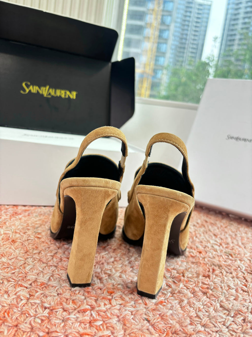 Saint Lauren High Heel Loafers Slippers #377322