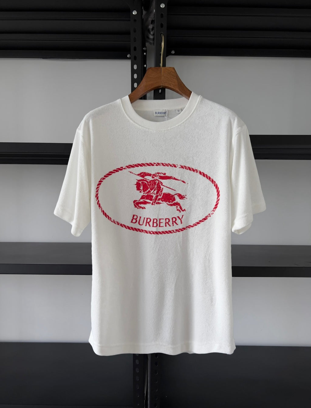Burberry Men's Summer Knight Stamp Print Round Neck Cotton Loose Short Sleeve T-Shirt #77928