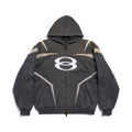 Balenciaga Men's Women's Spring And Autumn Unity Sports Icon Biker Black Zipper Loose Long Sleeve Hooded Sweatshirt Jacket Ngvp #9312