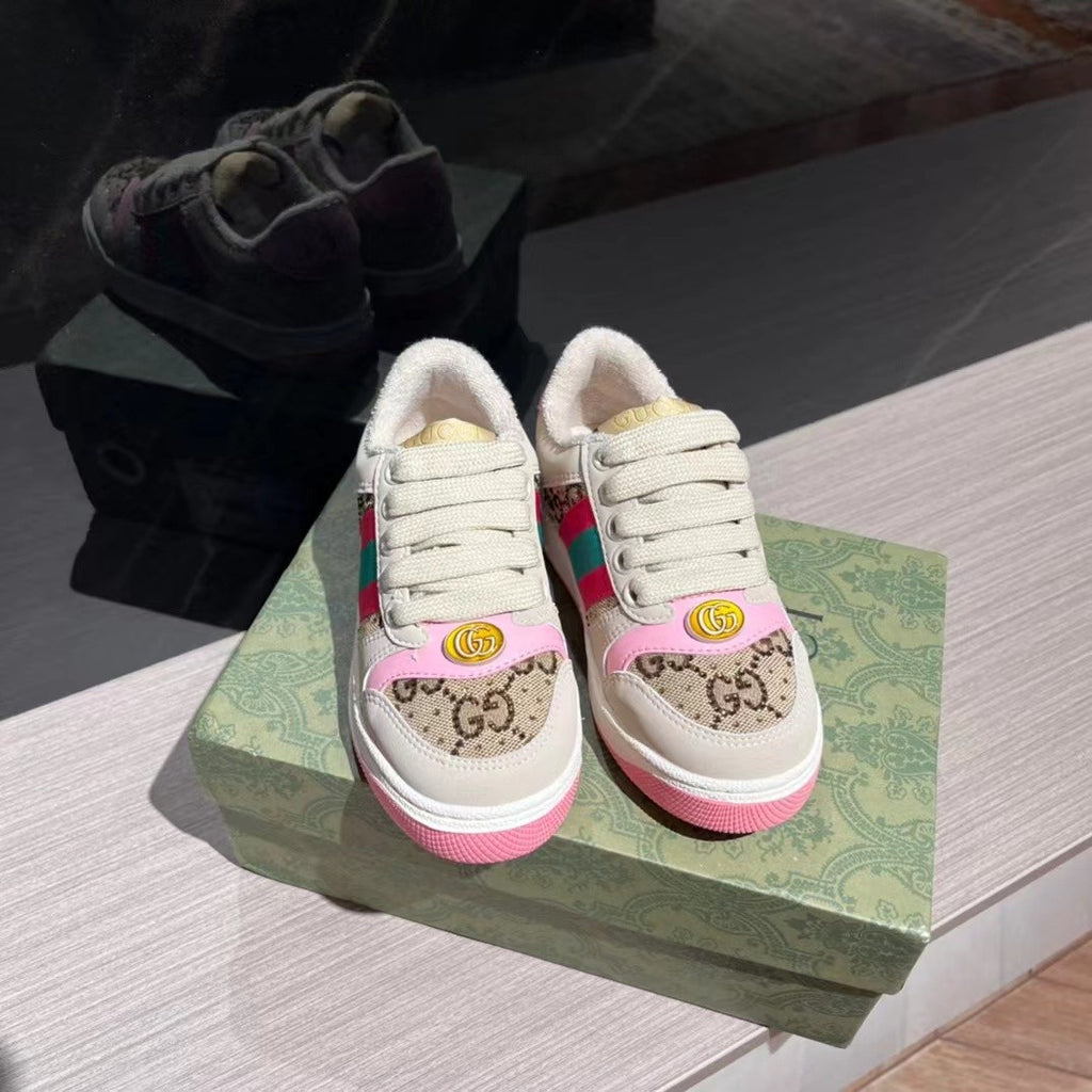 Kid's Gucci Four Seasons Logo Print Low Top Casual Sneakers Shoes #36627