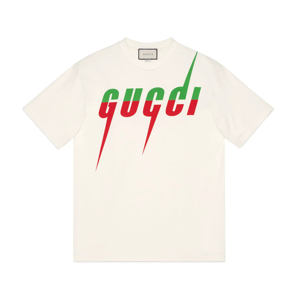 Gucci Men's Summer Blade Letter Print Round Neck Solid Color Cotton Short Sleeve T-Shirt #75156