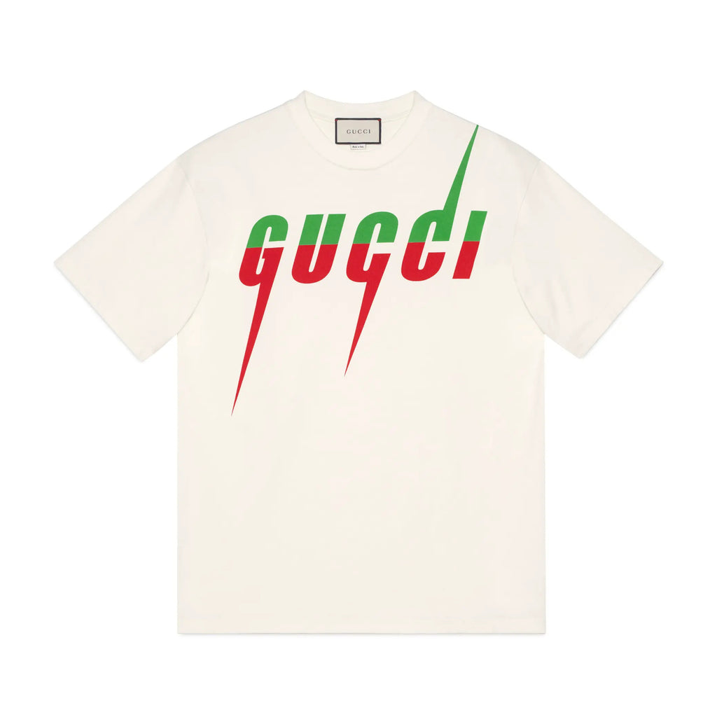 Gucci Men's Summer Blade Letter Print Round Neck Solid Color Cotton Short Sleeve T-Shirt #75156
