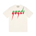 Gucci Men's Summer Blade Letter Print Round Neck Solid Color Cotton Short Sleeve T-Shirt #75156