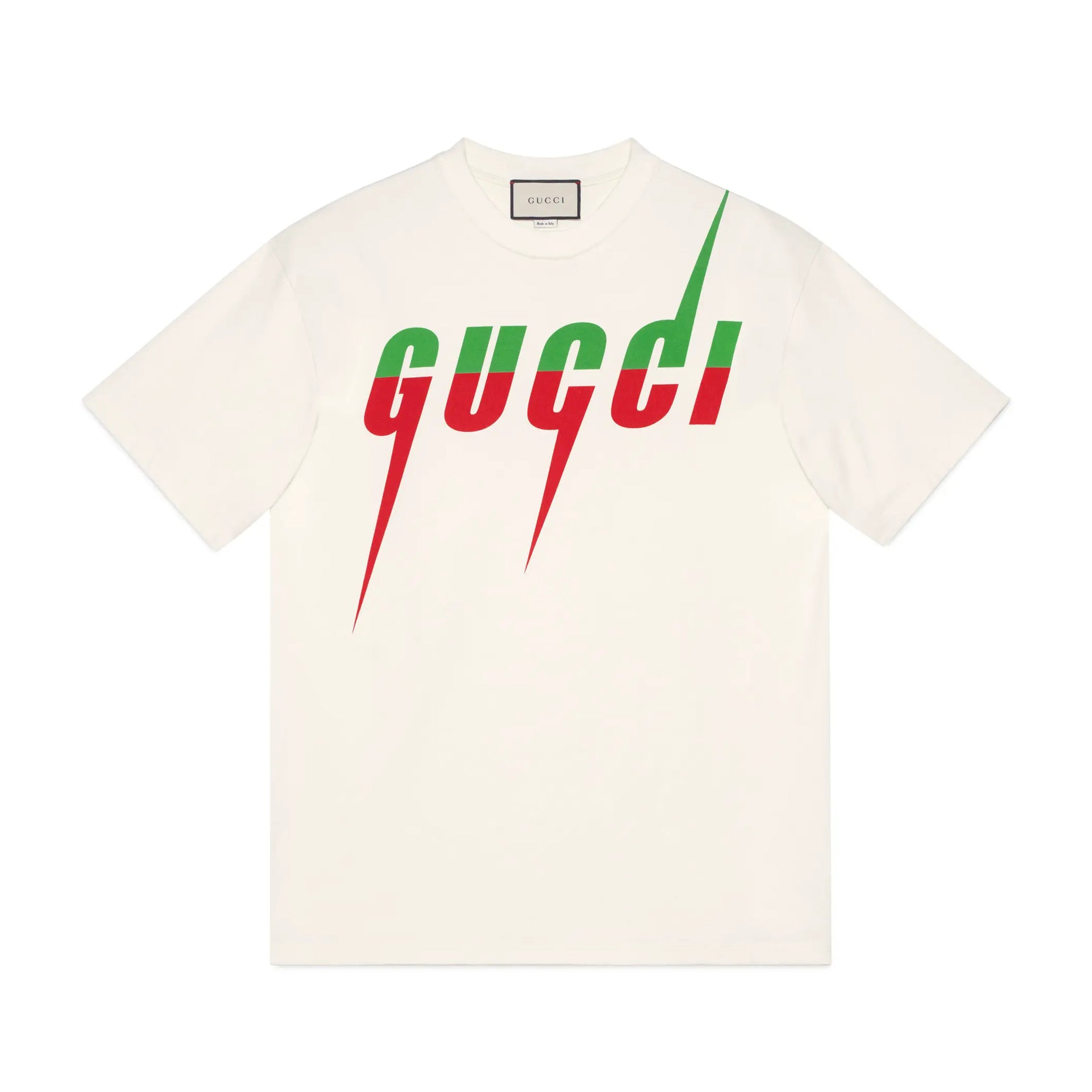 Gucci Men's Summer Blade Letter Print Round Neck Solid Color Cotton Short Sleeve T-Shirt #75156