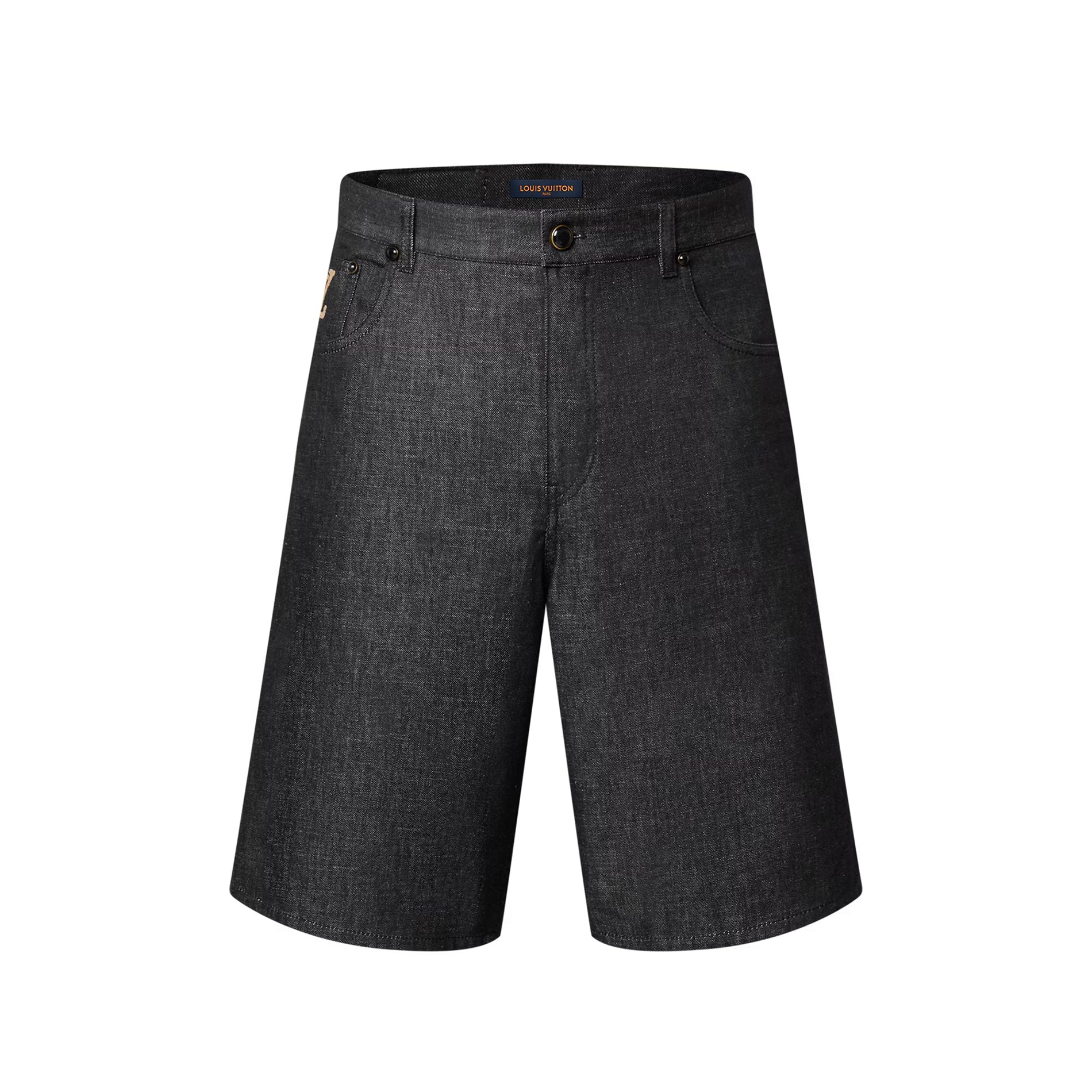 Louis Vuitton Men's Summer Plain Colour Denim Single Breasted Short Sleeved Shirt And Casual Shorts Set Suit #77766