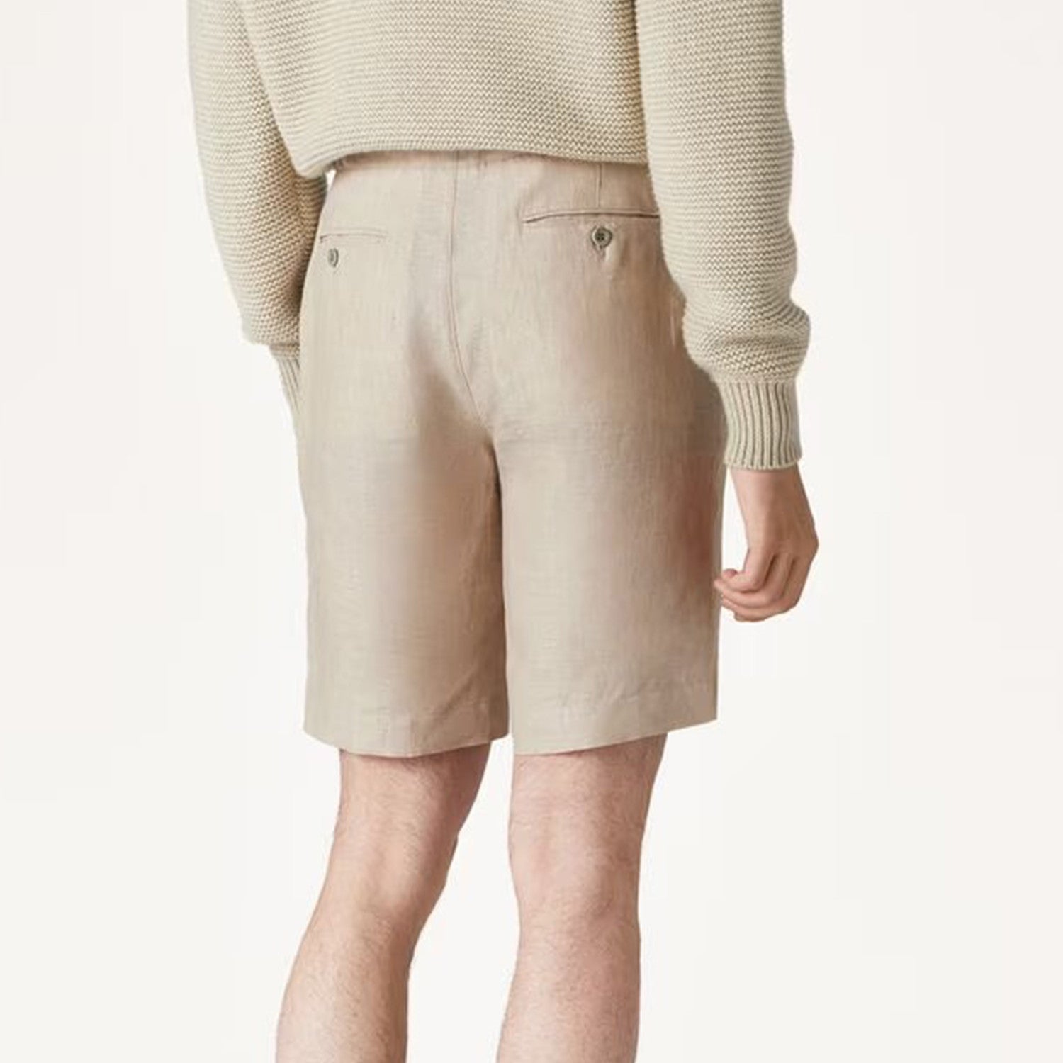 Loro Piana Men's Spring And Summer Trend Fashion Mid-waist Tie Shorts Linen Solid Color Casual Pants Ngvp #8163